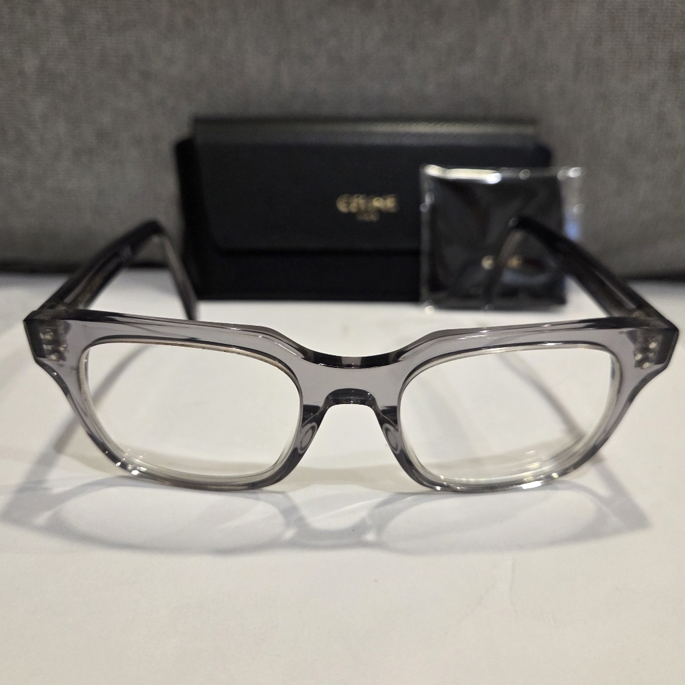 Celine 3 DOTS CL50120I 020 Transparent Grey Geometric Men's Eyeglasses